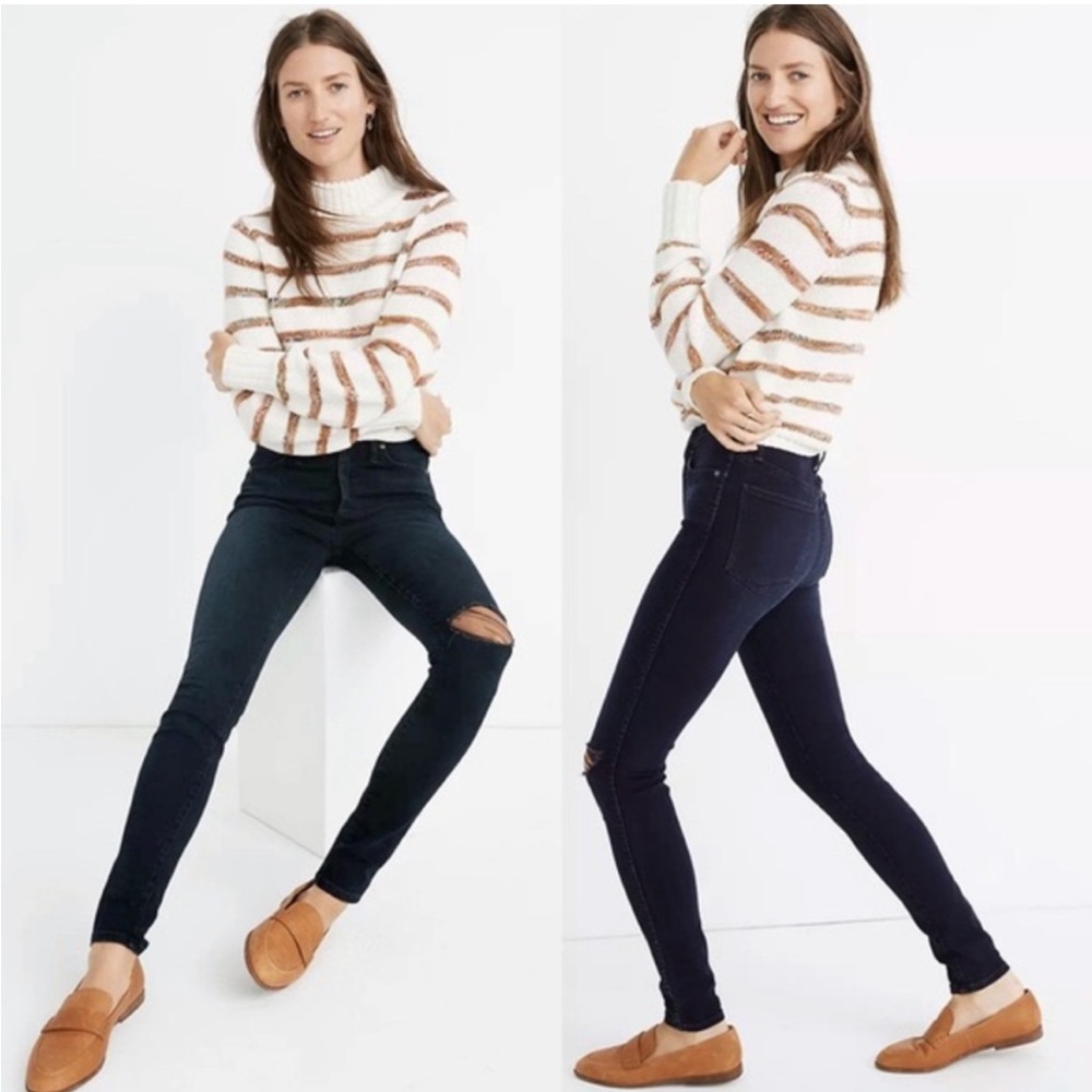 Madewell 10" High-Rise Skinny Jeans in Macalester Wash: Knee-Rip Edition…